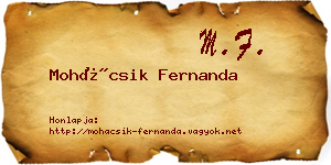 Mohácsik Fernanda névjegykártya